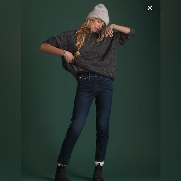 AE77 American Eagle Mom Jeans NEW with tags Size 10 Dark Wash - Picture 15 of 16